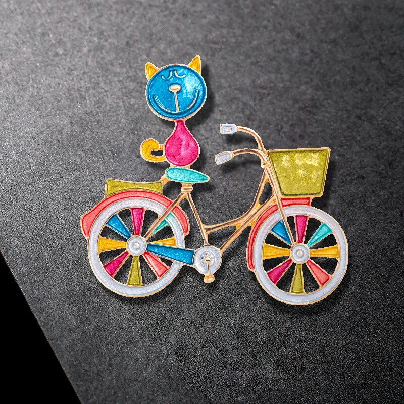 fashion cat bicycle brooch women’s clothing bag accessories