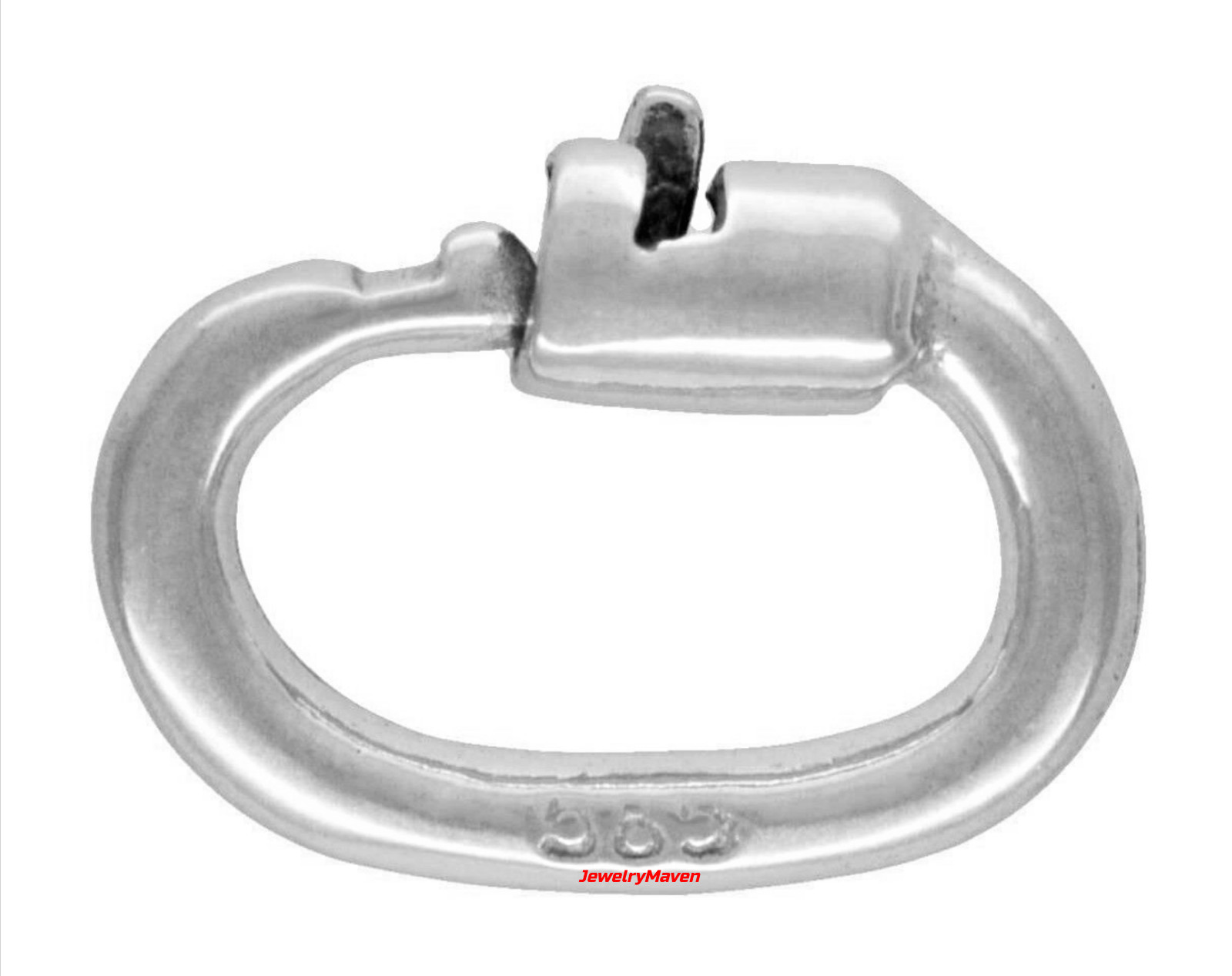 TINY 14k Solid WHITE Gold RHODIUM Oval Magic Link Lock Jump Ring 4.5mm OD USA