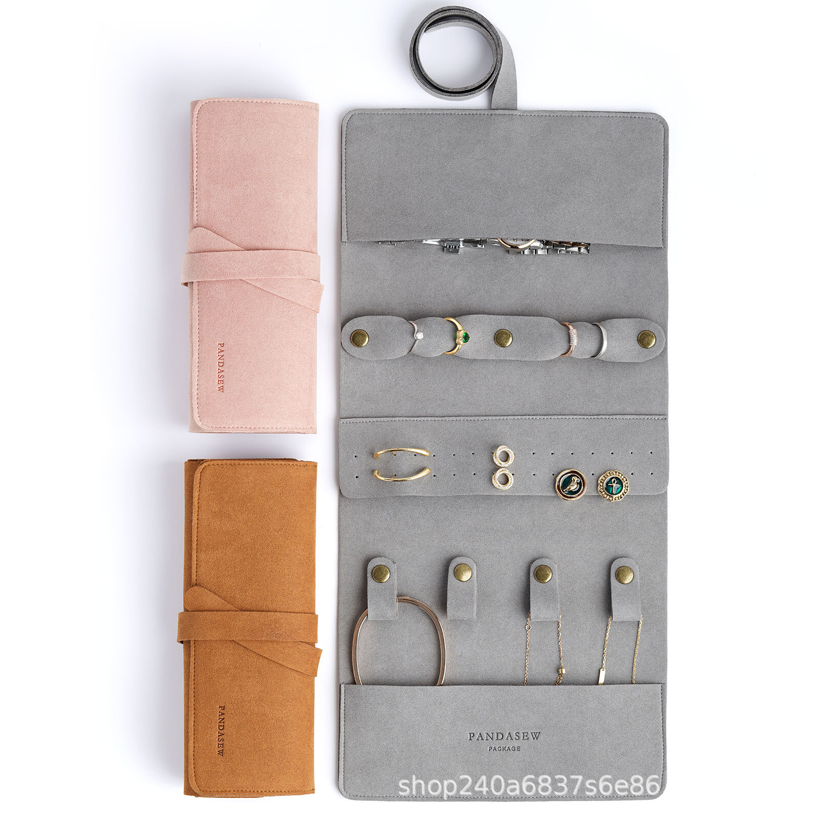 Multifunctional Jewelry Roll Organizer for Travel Earrings Necklaces Bag