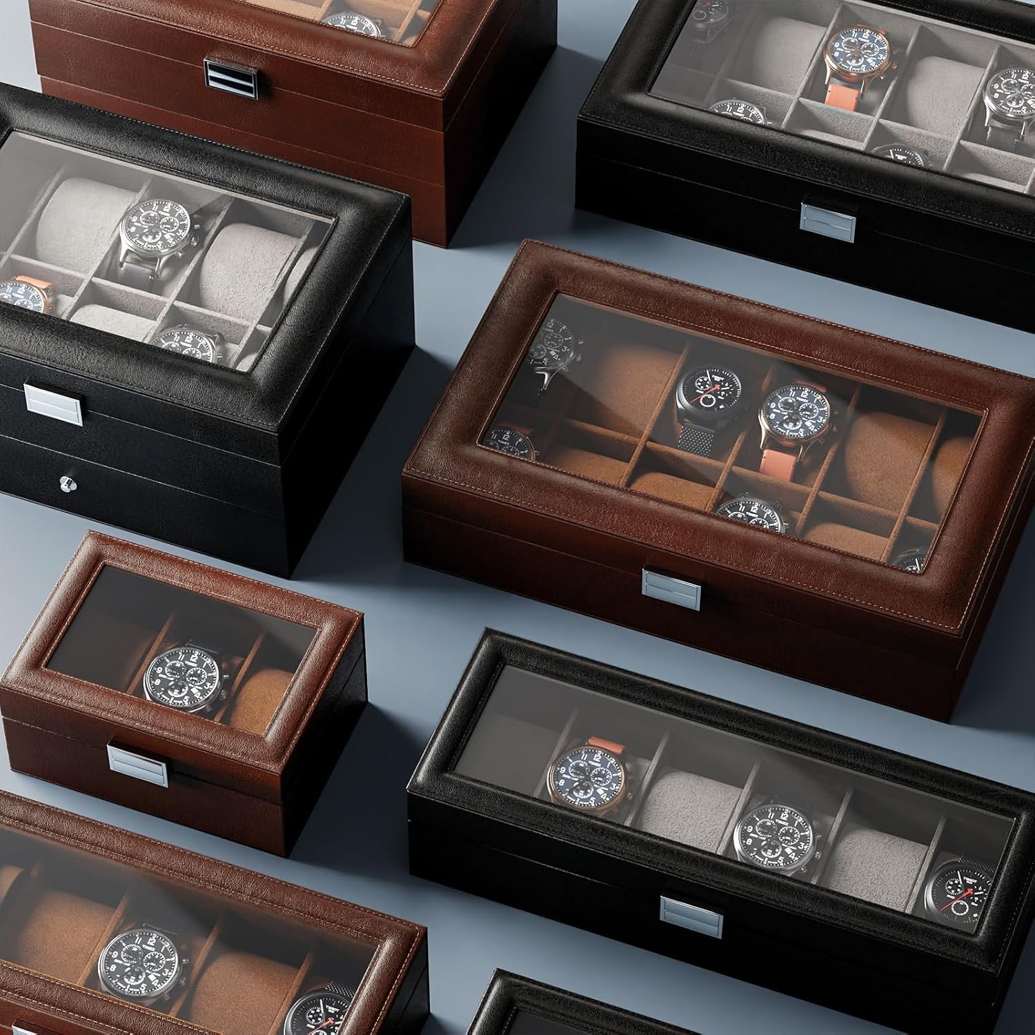 Multi-Functional 6-Slot Watch Display Case – Birthday and Anniversary Gift