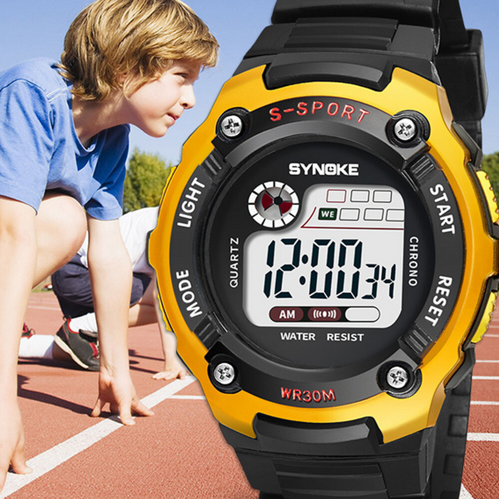 Waterproof Kids Digital Electronic Watch Children Boys Girls Sports LED Watches