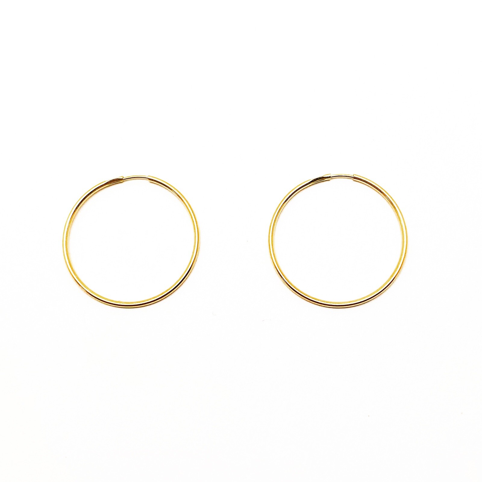 Genuine 9 Carat Gold 18mm Plain Tube Sleeper Sleepers Hoop Earrings 1mm Width