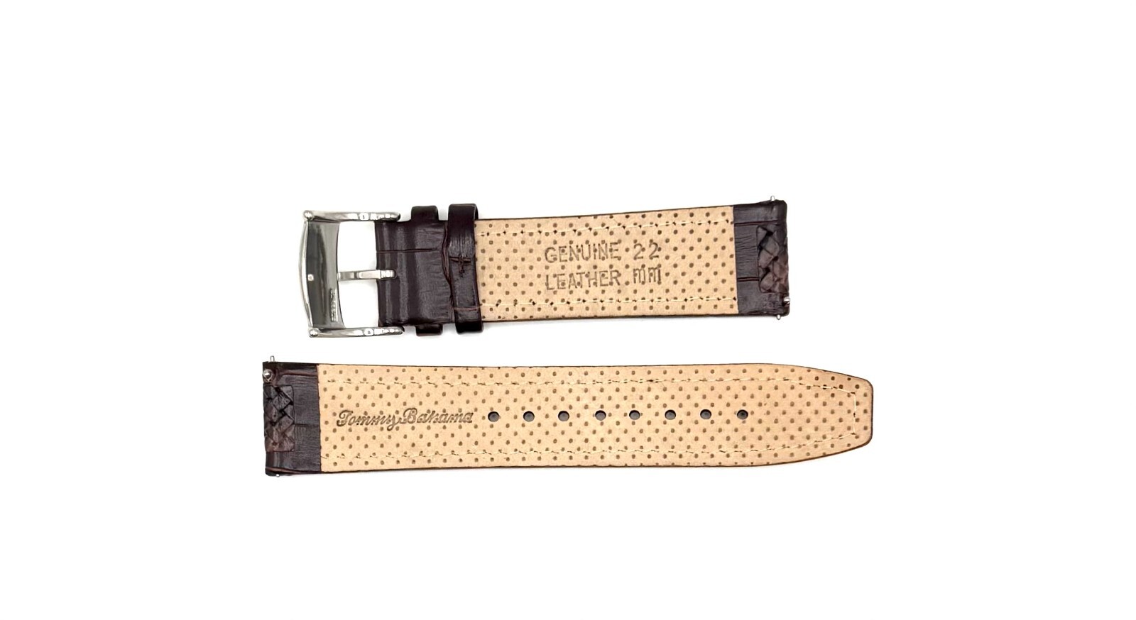 Brand New Authentic Men’s Tommy Bahama 22MM Leather Dark Brown Watch Band