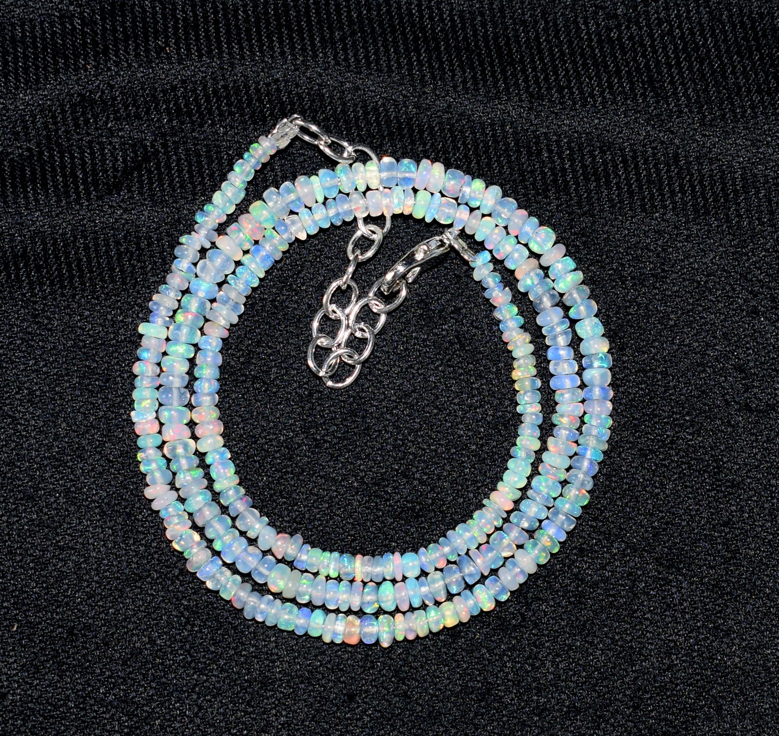 Natural Ethiopian Welo Opal Fire Beads Necklace 16″ Gemstone Jewellery