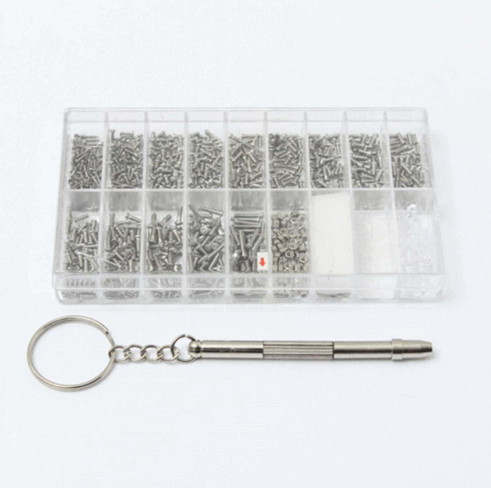 1000 Tiny Screws Nut Screwdriver Watch Eyeglass Glasses Repair Tool Set Kit Phon