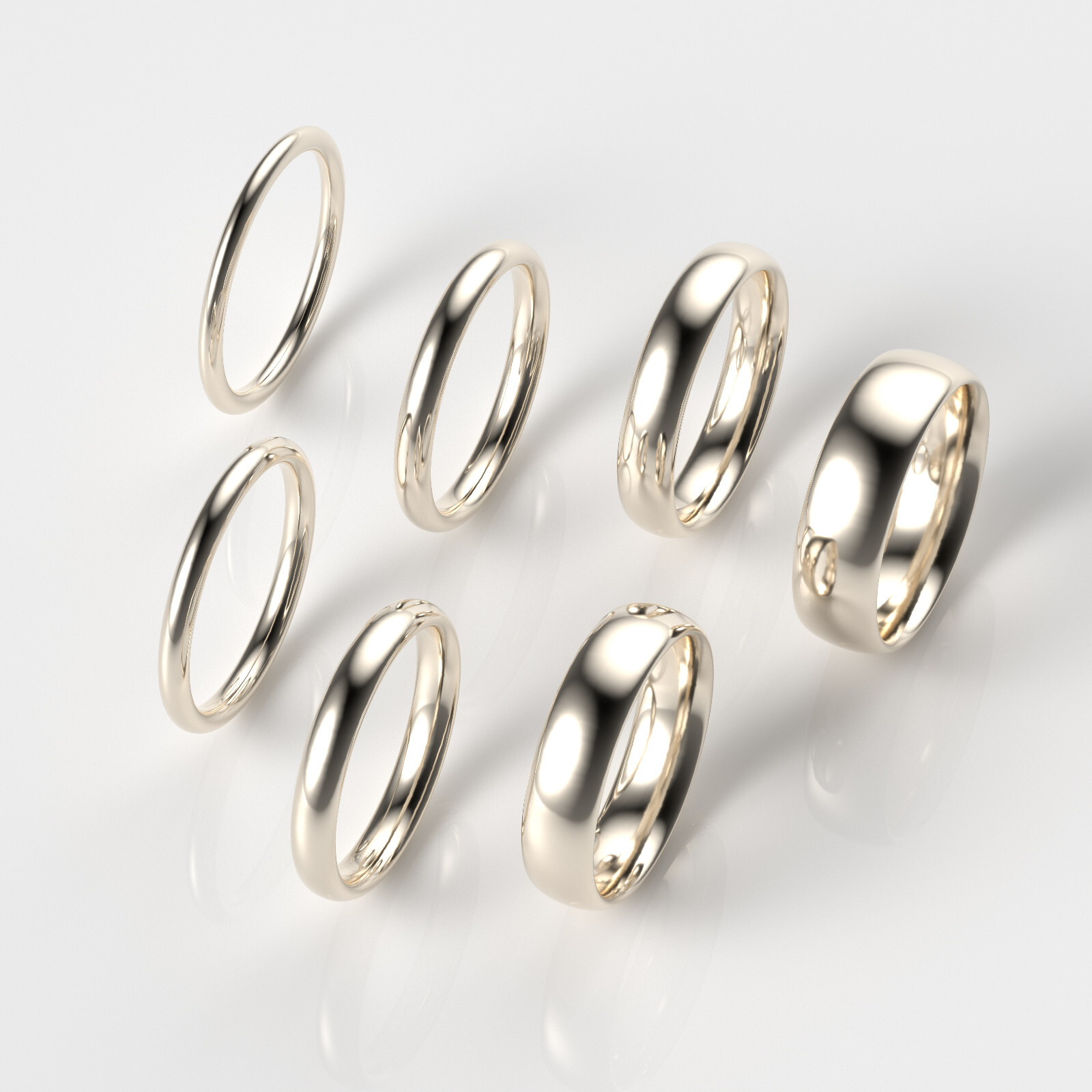 14K Champagne Gold 1.5mm 2mm 2.5mm 3mm 4mm 5mm 6mm Comfort Fit Wedding Band