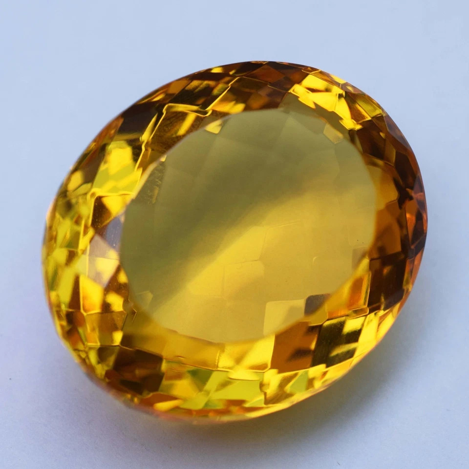 Huge 200 Ct Flawless Yellow Orange Topaz Oval Cut Certified Loose Gemstone