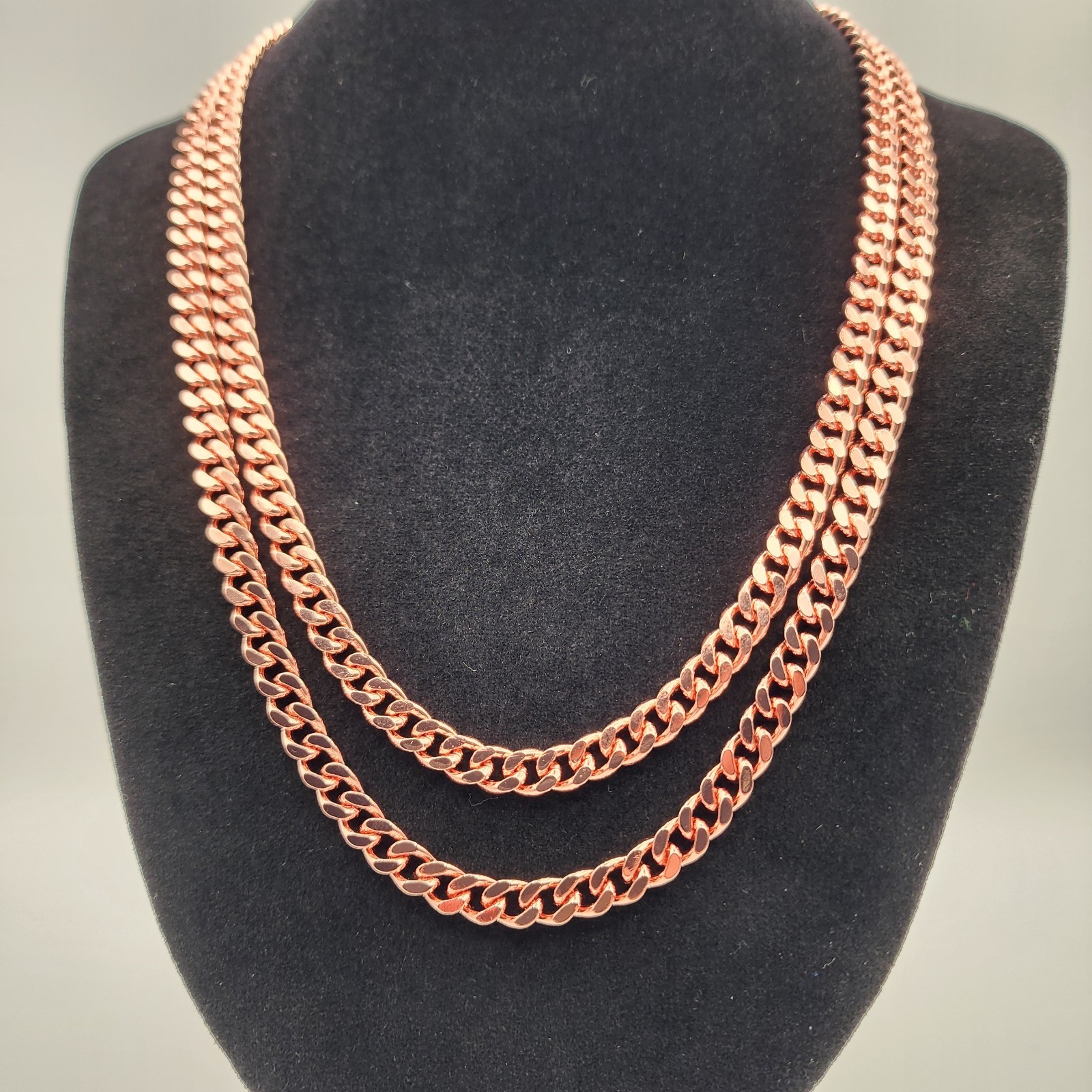 Pure Copper Cuban Chain Necklace – 7 mm Heavy Cuban Link Chain 22″-24″