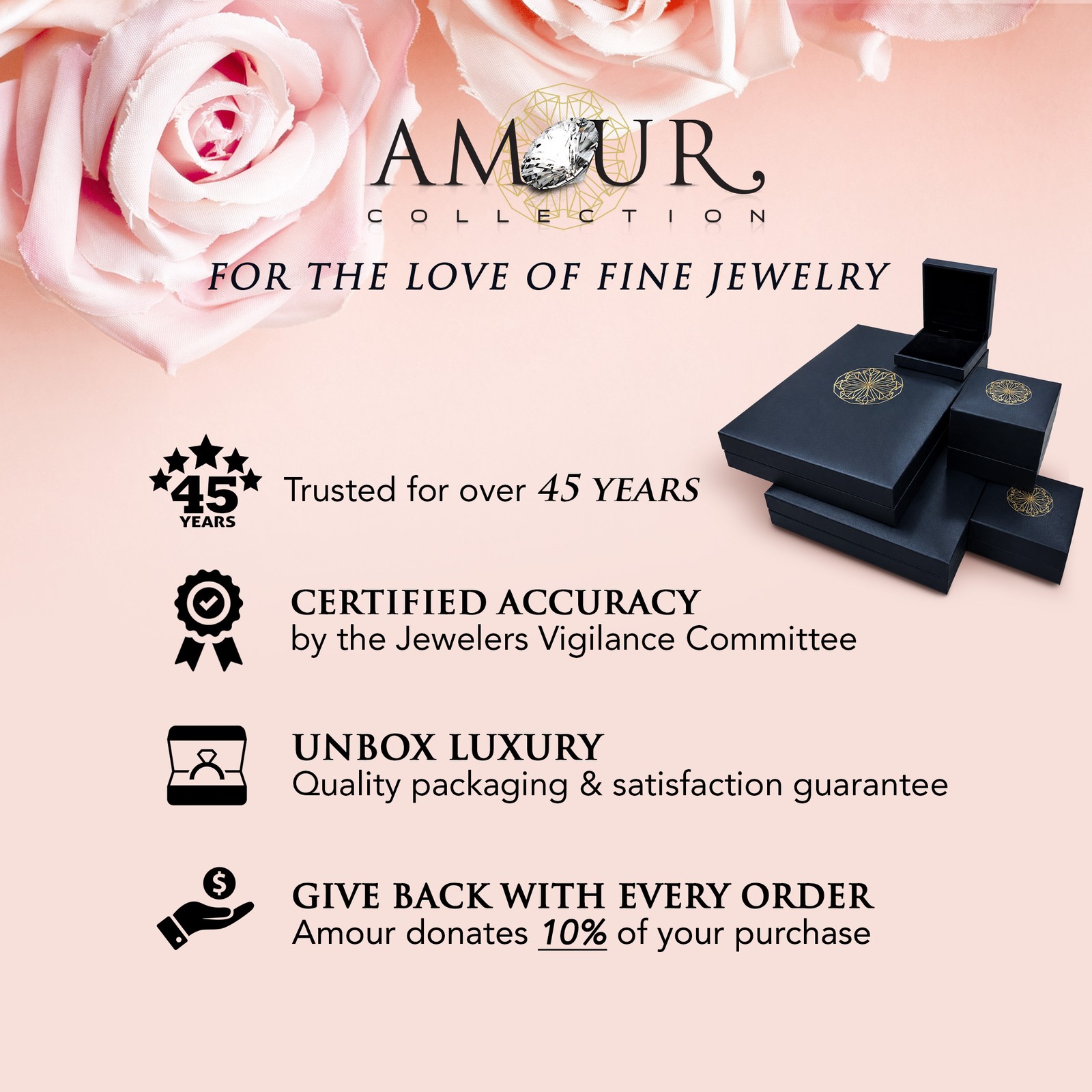 Amour Sterling Silver Created White Sapphire Necklace with Heart Clasp – 17 in