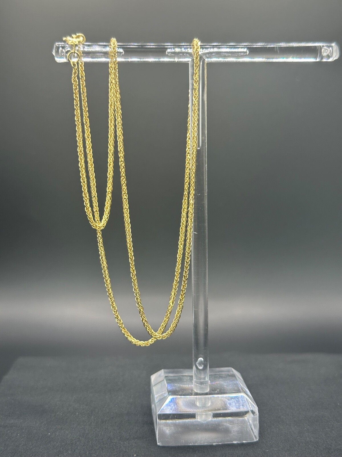 14K Yellow Gold Spiga Wheat Chain Necklace 22” 2.0mm 585 Hallmark Genuine Gold