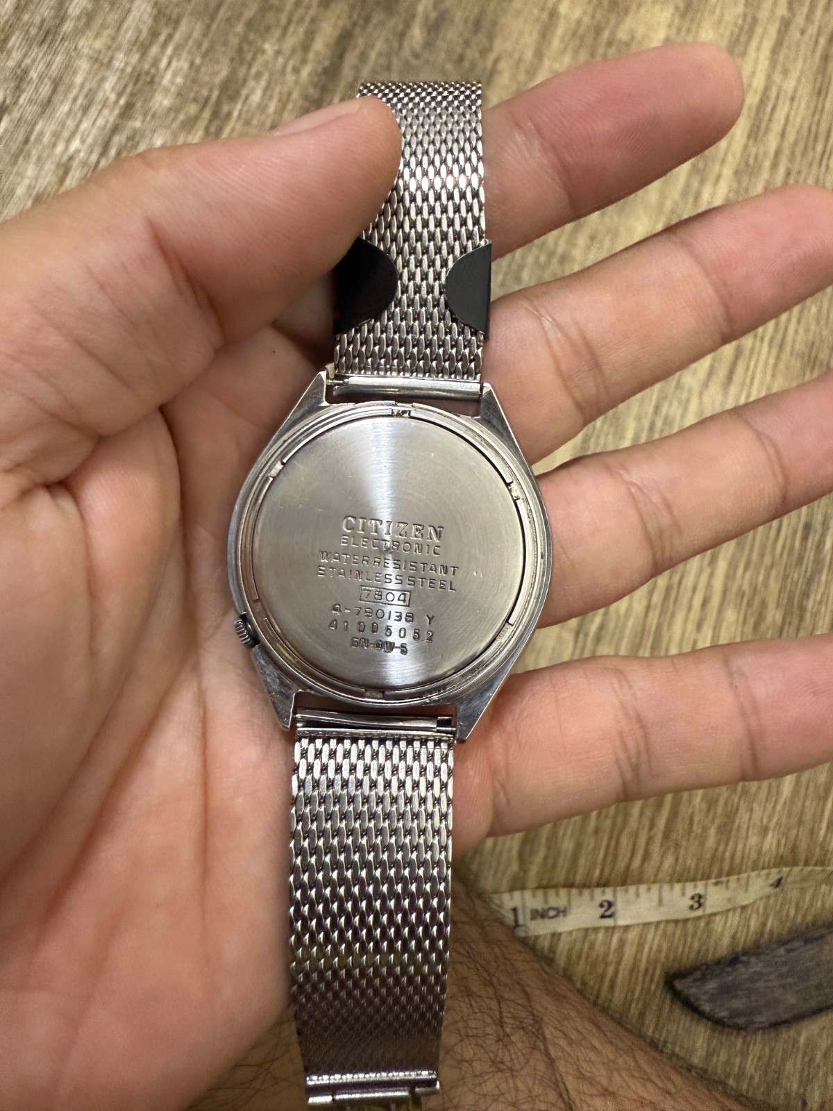 Vintage Citizen Electronic Cal.7804 Blue Sunburst Day Date 38mm Mesh Japan