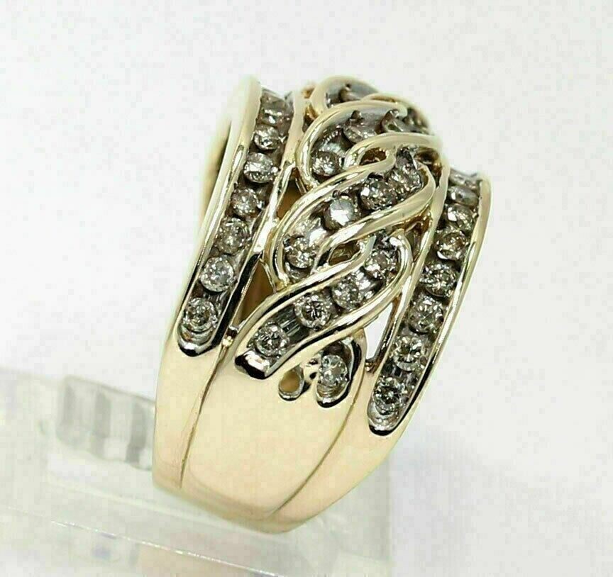 1.50 Ct Round Cut Lab-Created Diamond 14K Yellow Gold Over Engagement Band Ring