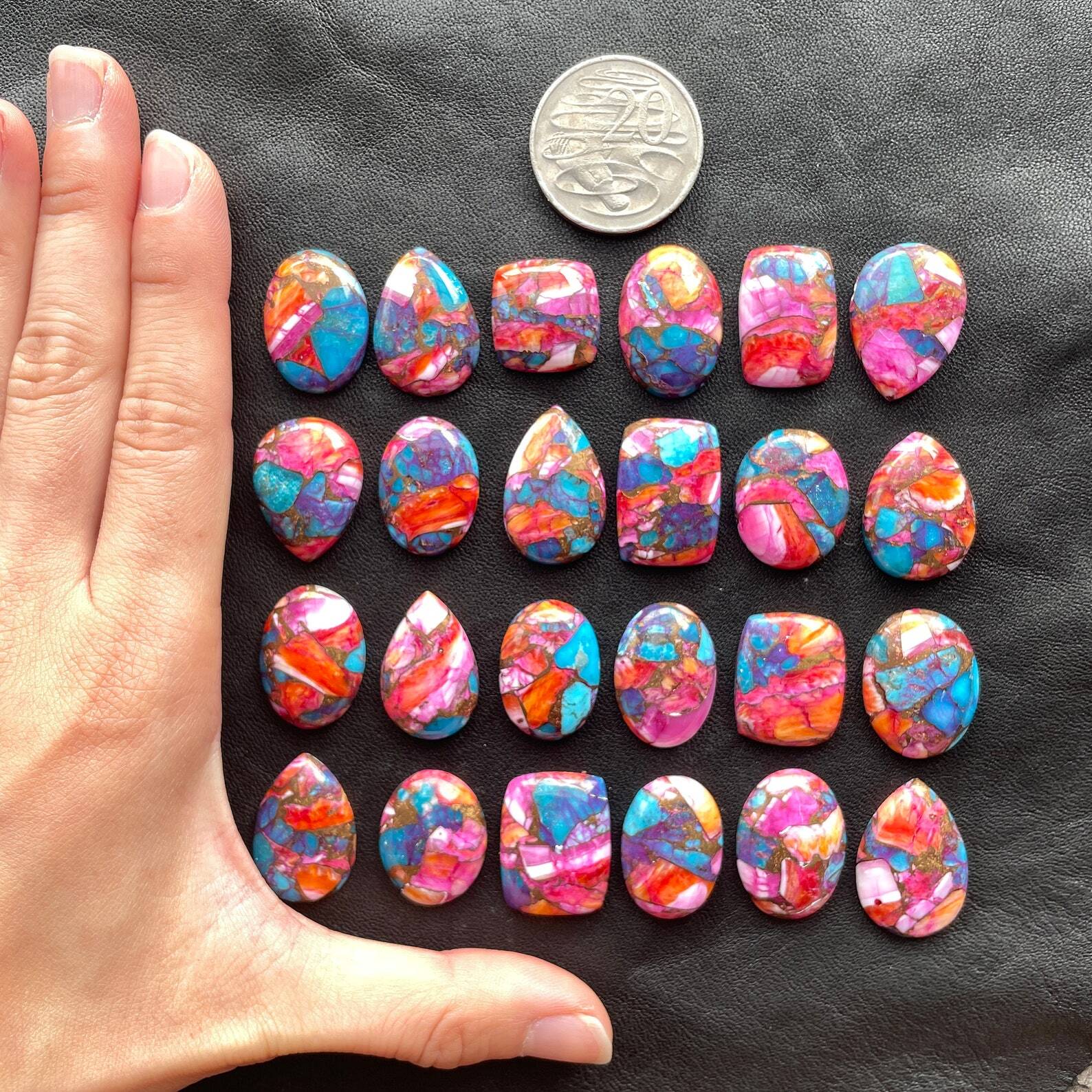 Natural Oyster Copper Turquoise Oval Cabochon Loose Gemstone Wholesale Lot
