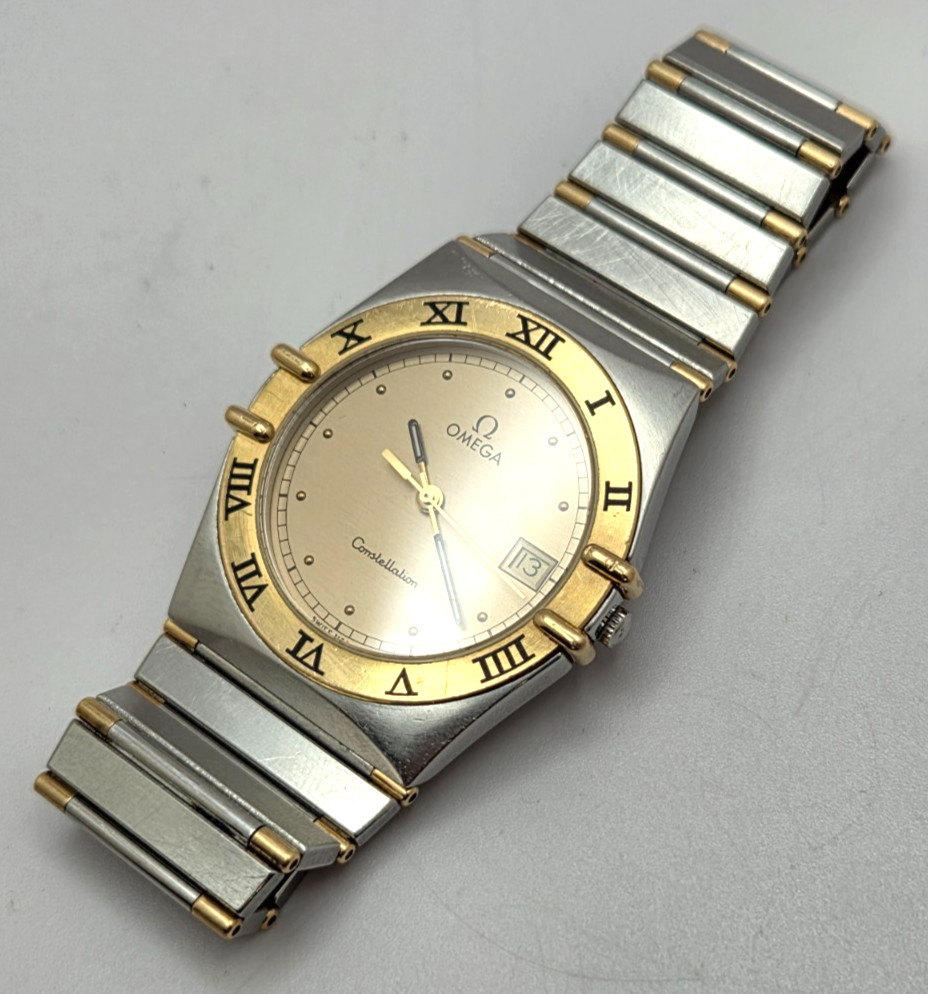 Omega Constellation 18k & Stainless Steel Ref 396.1080 Wristwatch 34mm case work