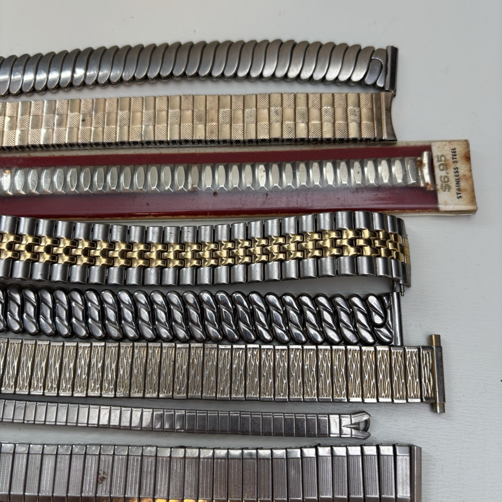 Vintage Junk Stainless Wrist Watch Bands Lot Parts Expansion Speidel & More