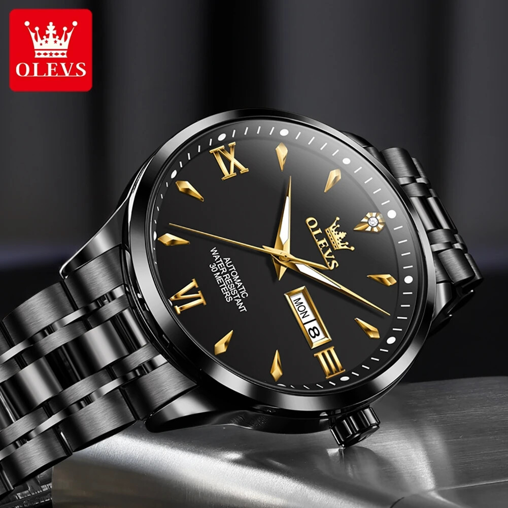 OLEVS Waterproof Luminous Diamond Dial Automatic Mechanical Business Watch Men’s