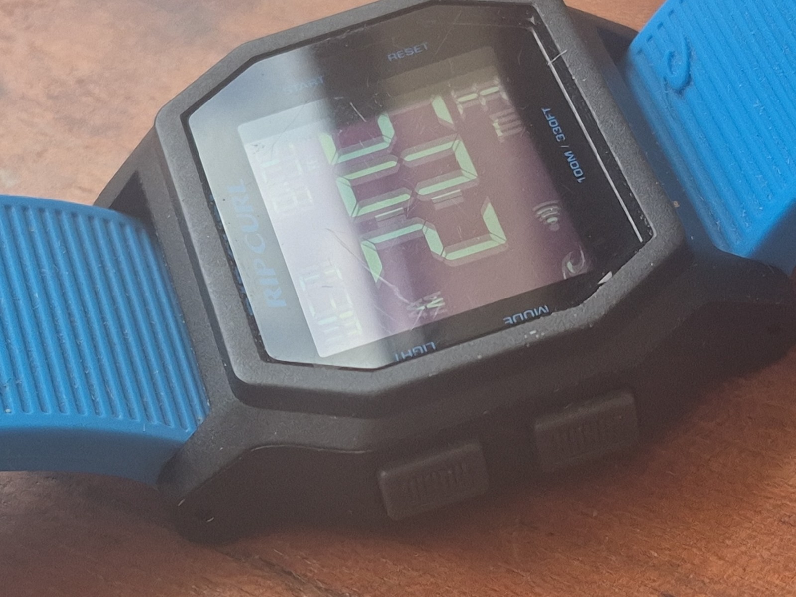 Rip Curl Surf Watch A2701 Atom Blue Rubber Strap Alarm Chrono Digital