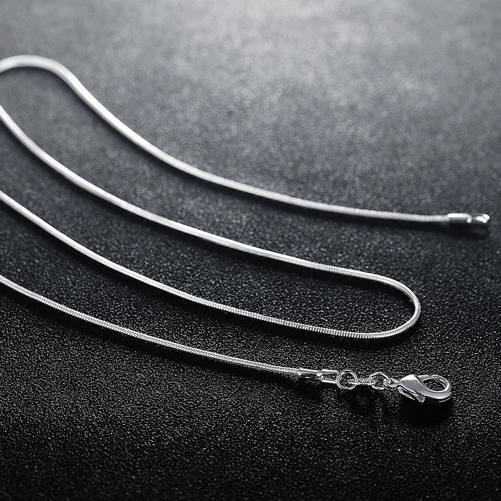 10PCS Wholesale 925 Sterling Solid Silver 1MM 16-30Inch Snake Chain Necklace