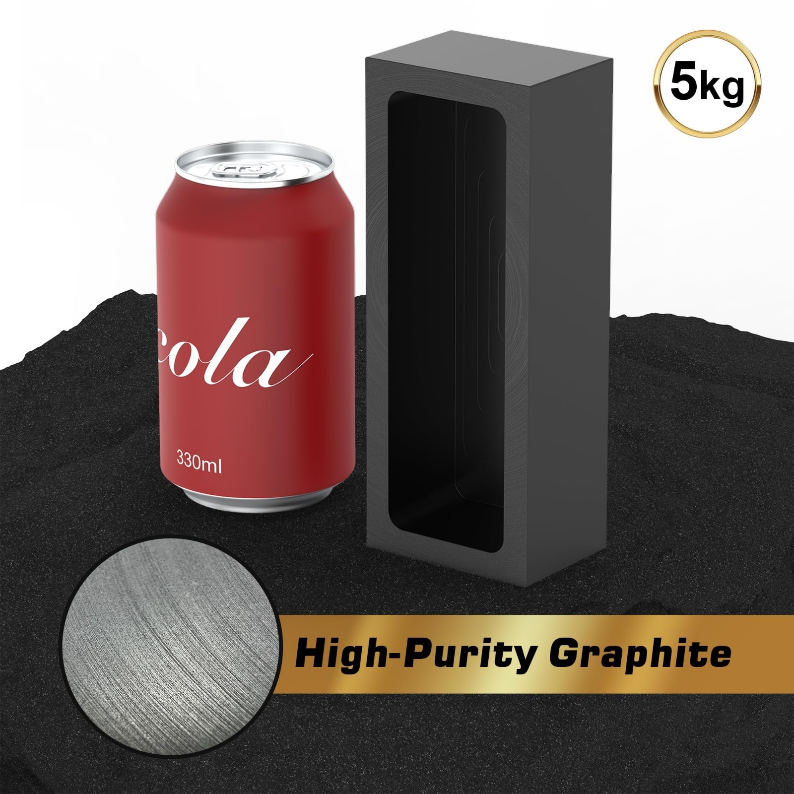 5kg Graphite Ingot Mold for Metal Casting & Melting – Heat Resistant 1800℃/3272℉
