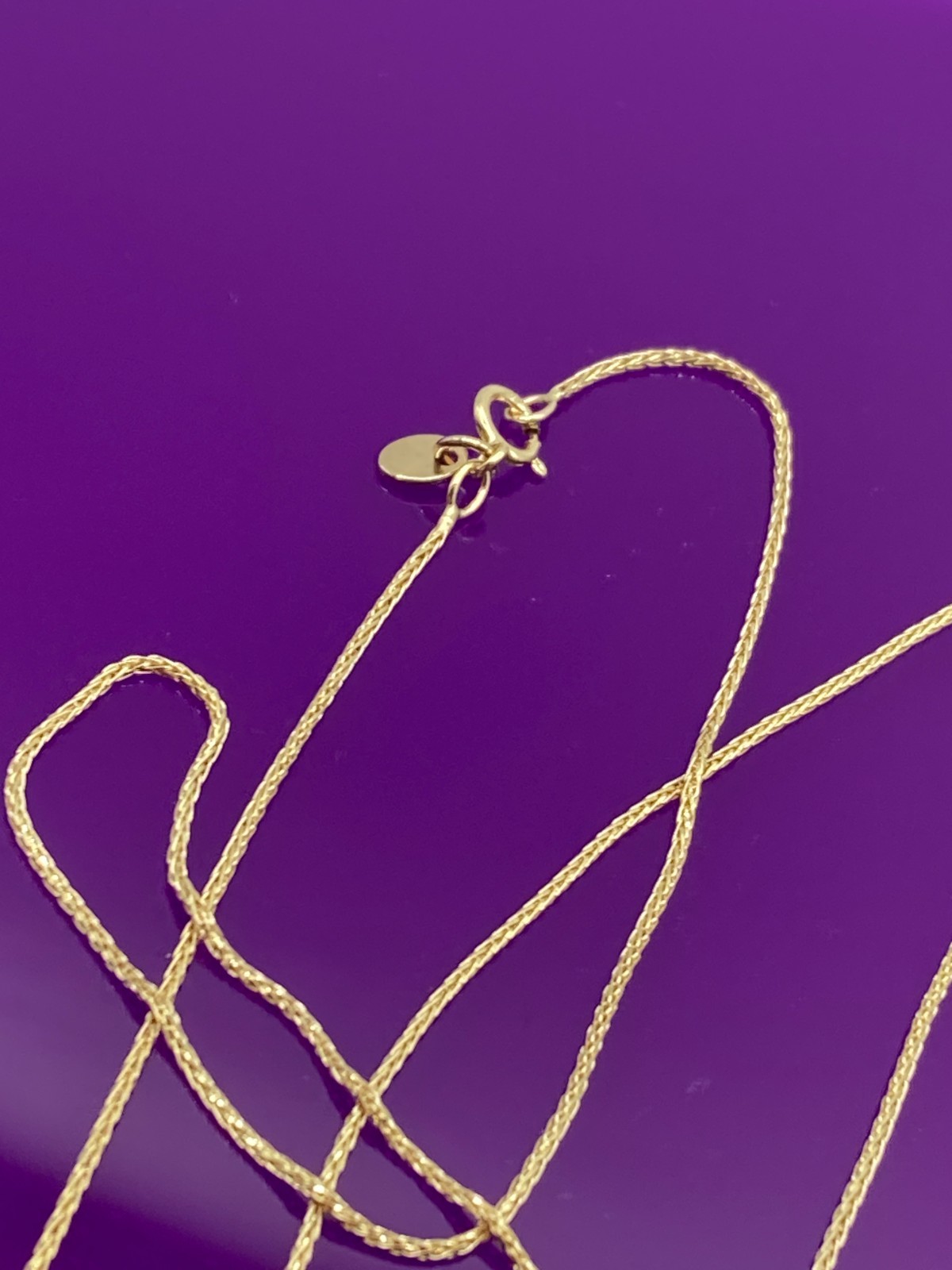 solid 10k gold wheat chain 1.25mm necklace
