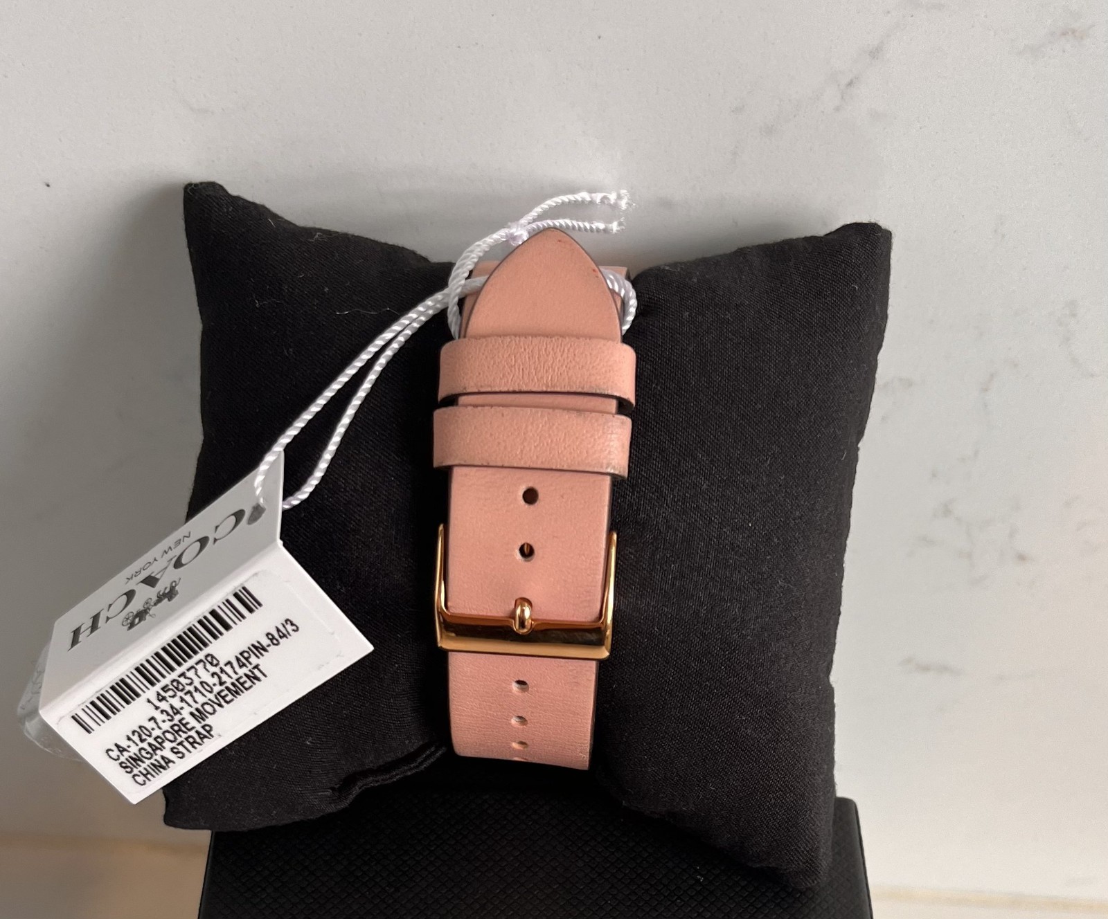 COACH Women’s Perry Blush Leather Strap Tea Rose Watch 36mm NWT