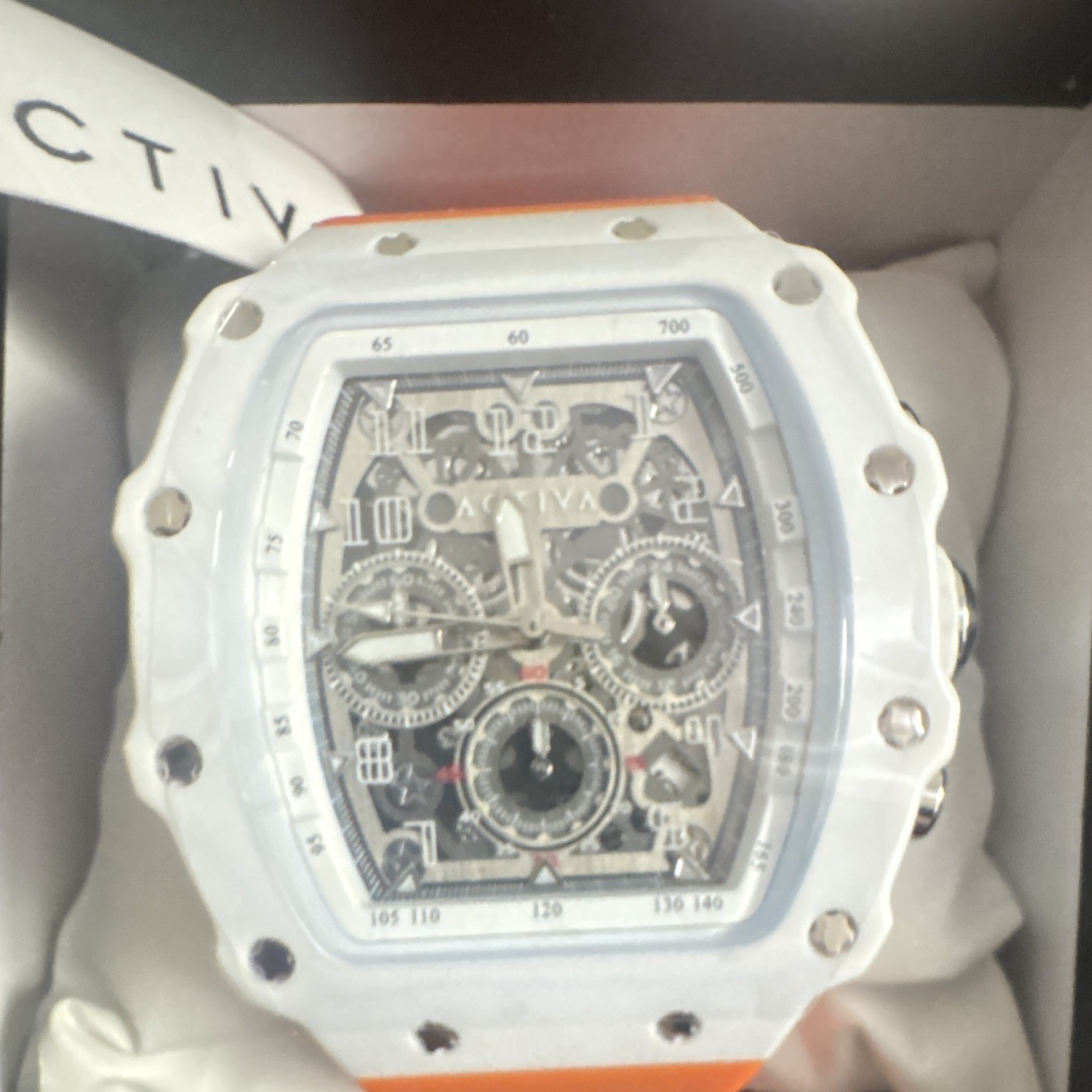 Activa Sport Chronograph Quartz 45mm Analog Watch 50m/5 ATM Rubber Strap
