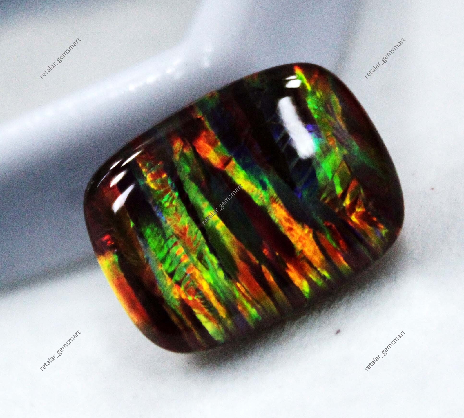 Australian Fire Opal Doublet 10.10 Ct Natural Certified Gemstone