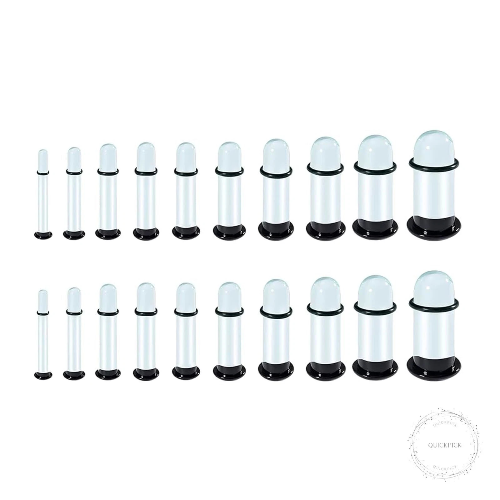 20pcs Glass Ear Stretching Kit,Dead Stretching Kit,Single Flare Glass Plugs with