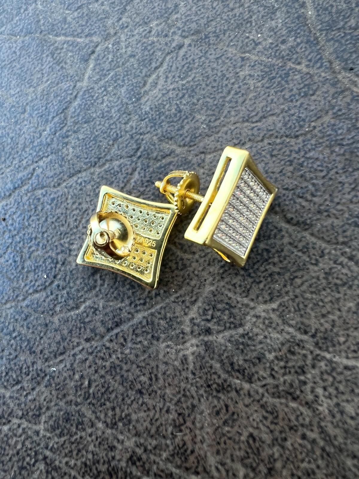 Moissanite Square Kite Earrings Passes Tester 4mm-18mm 14k Gold Plated Over 925