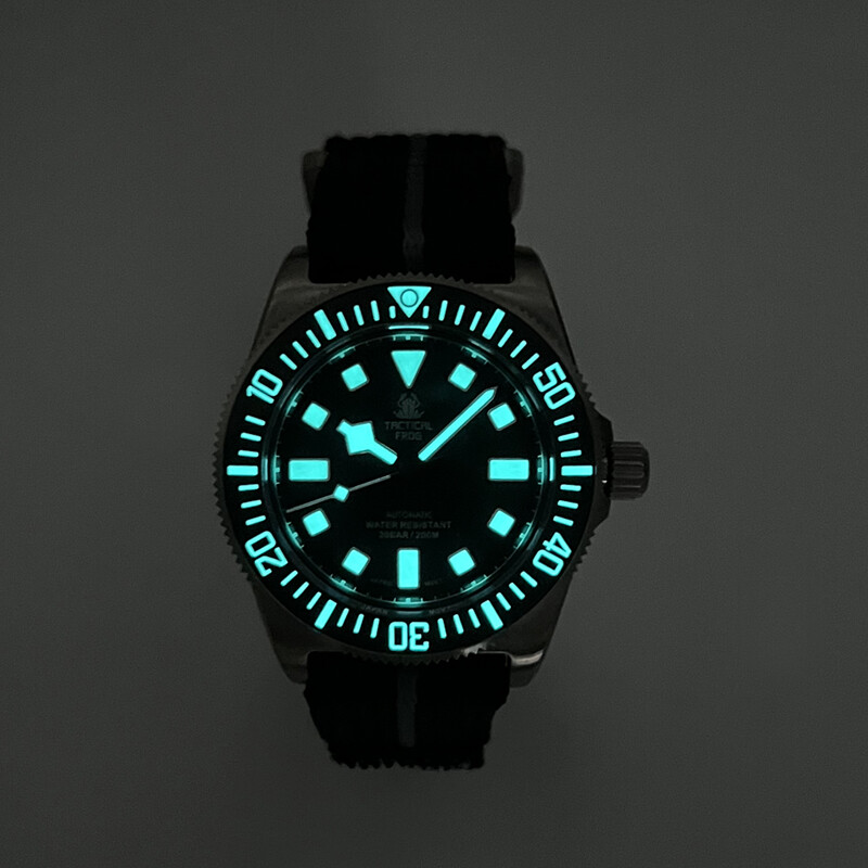 TACTICAL FROG Titanium Ti3 NH35A 200M Diver Automatic Watch BGW9 42mm Nylon