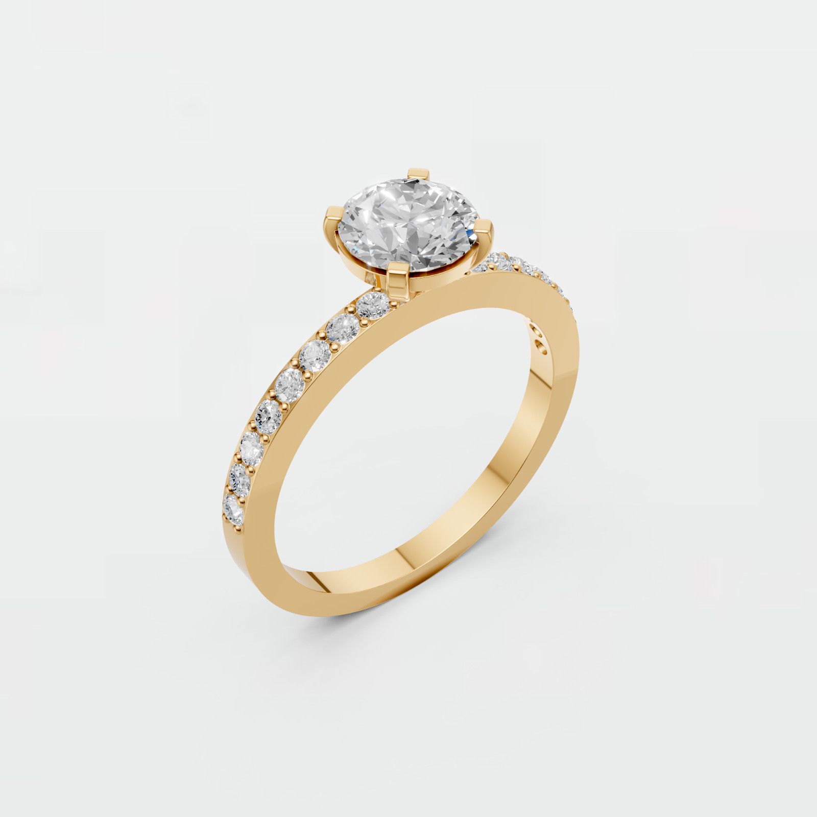 Celestia Aura Round Lab Grown Diamond Classic Solitaire Engagement Ring