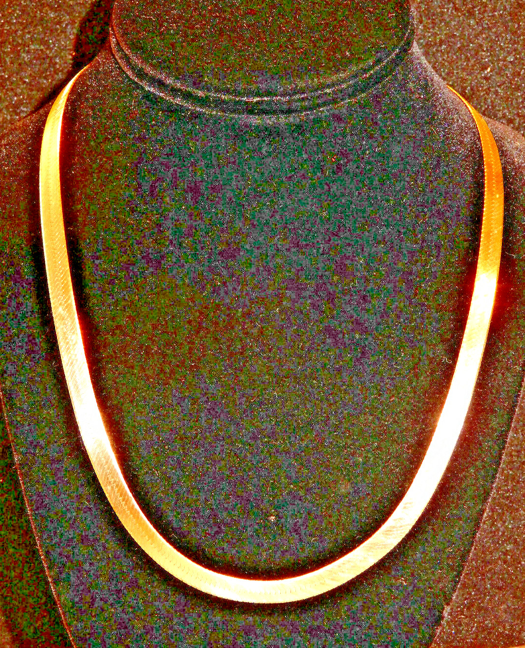Wide 14k Yellow Gold Herringbone Necklace 20″ Long x 1/4″ Wide, 21+ Grams Italy