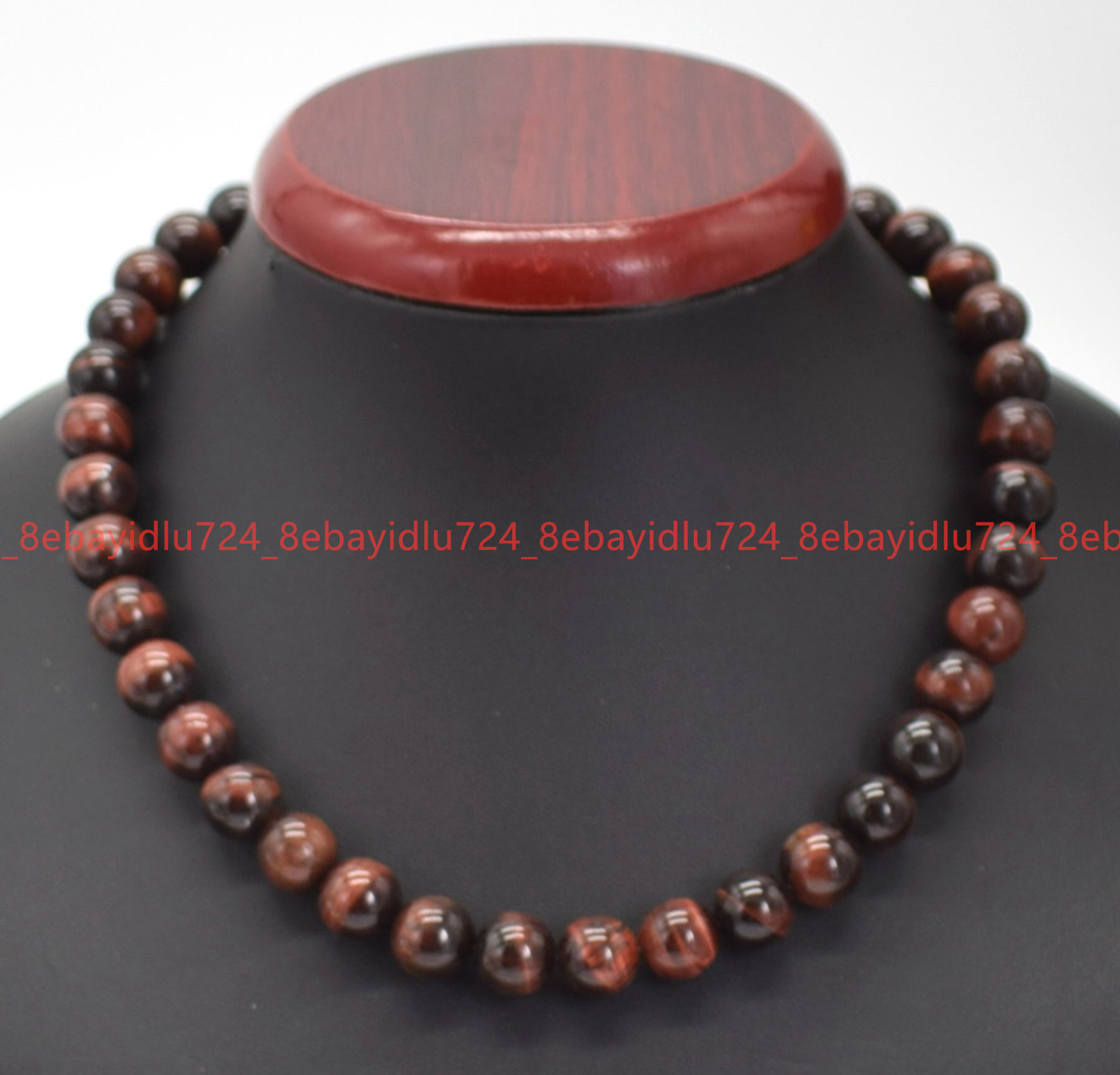 6/8/10/12/14mm Natural Multicolor Tiger’s Eye Round Gemstone Beads Necklace 18″