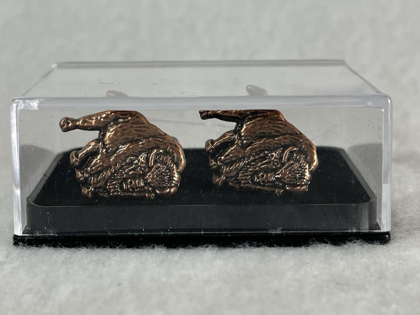 Buffalo Trace Standing Bison Copper Cufflink Pair In Box (see Description**)