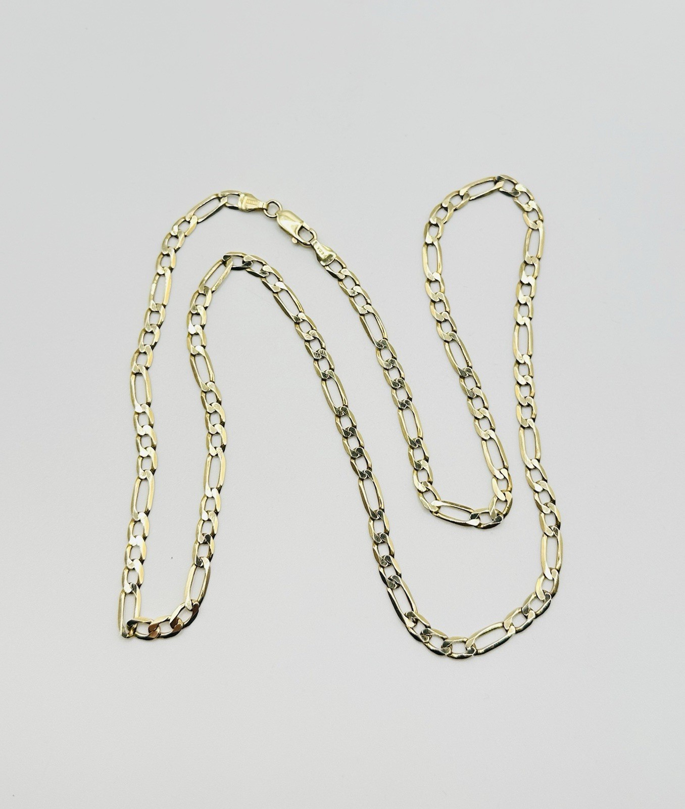 4.2mm Solid Figaro Link Chain Necklace 10k Italy Yellow Gold 10.6 Grams 23.5”