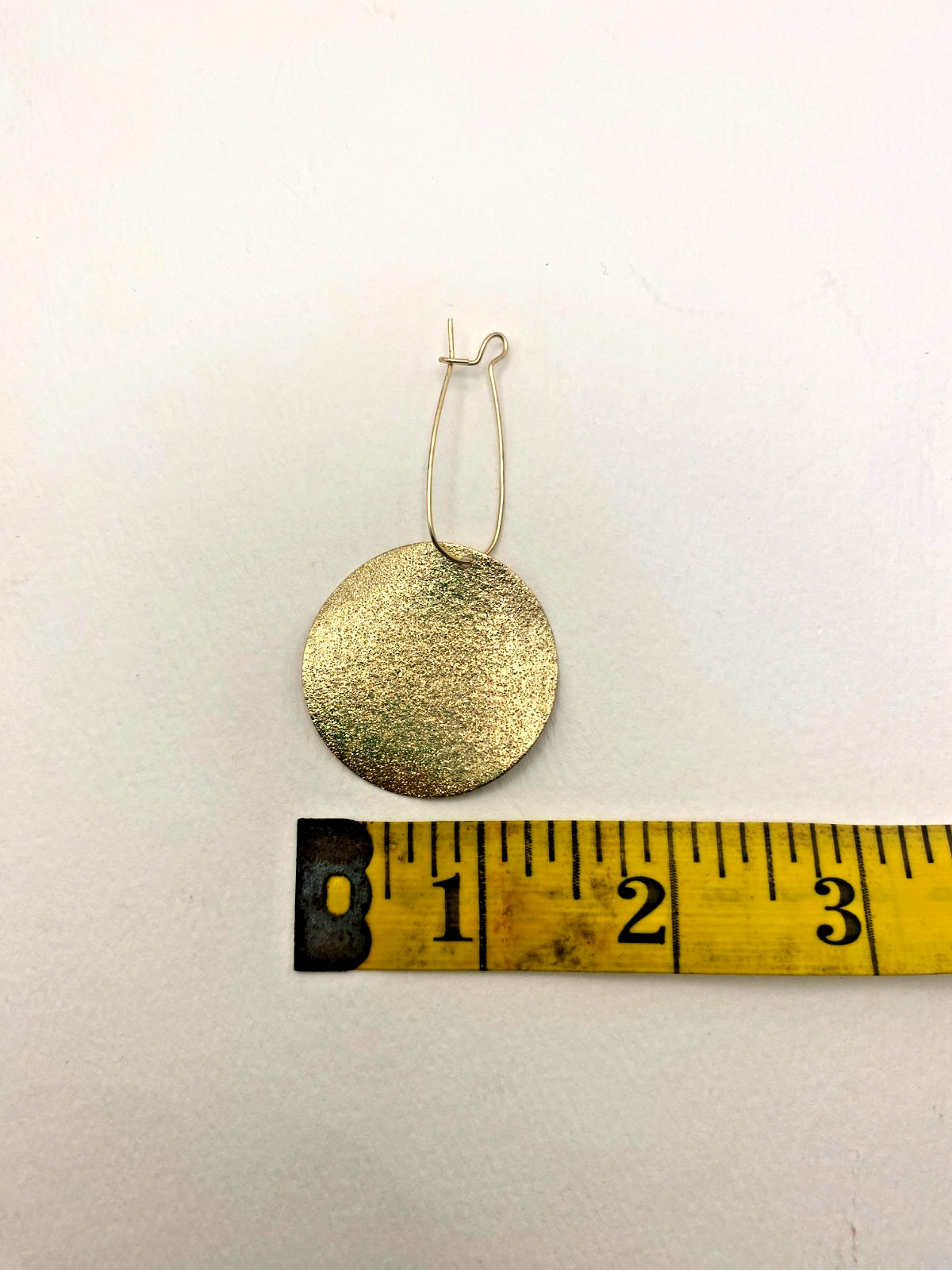 Textured Gold-Tone Disc Drop Earrings