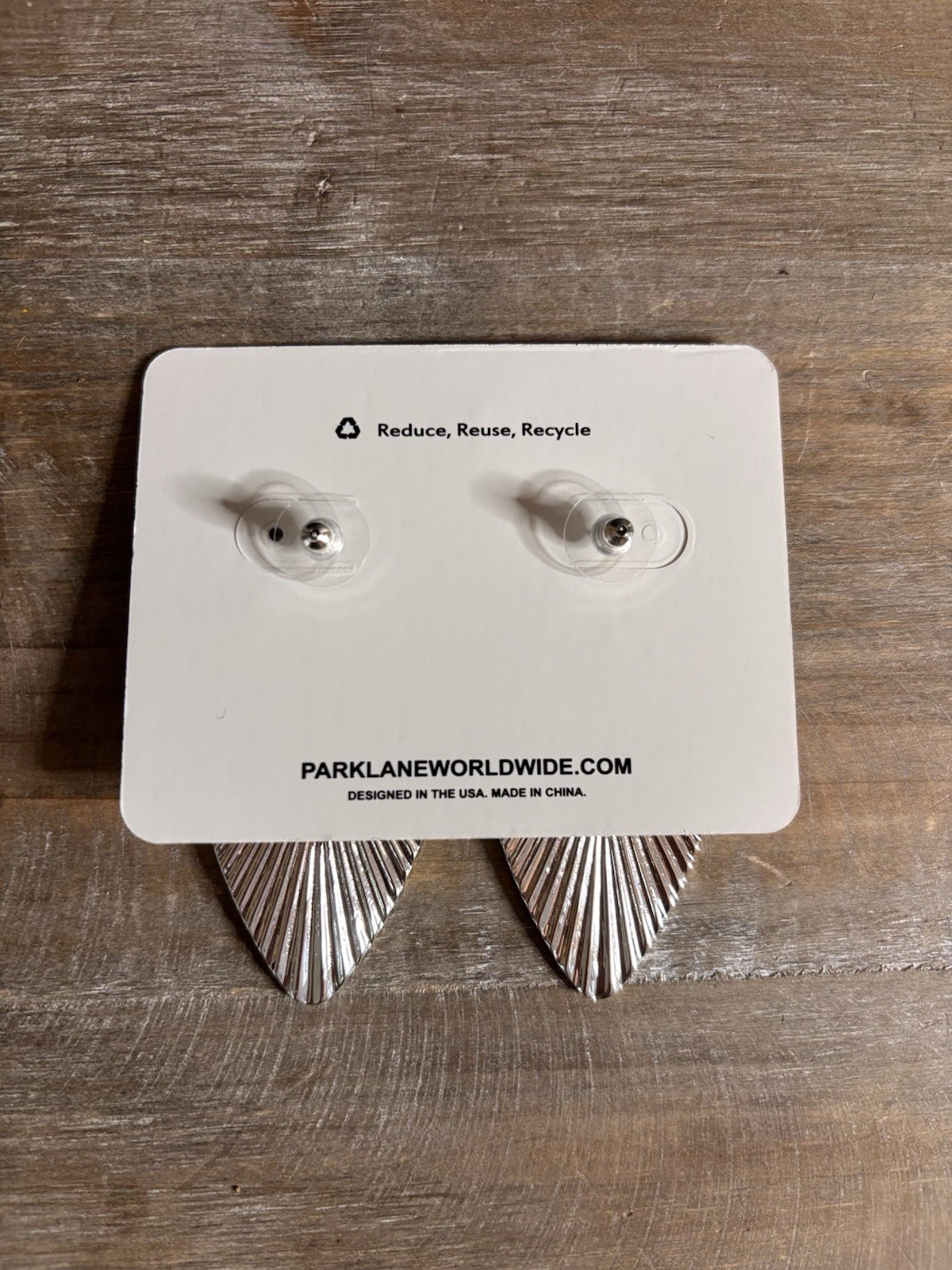Park Lane Silver Tone Leaf Dangle Drop Earrings Butterfly Closure Metal