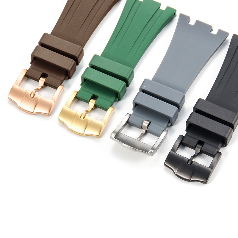 Quality Solid Stainless Steel Watch Buckle Rubber Strap Metal Pin Clasp 18mm