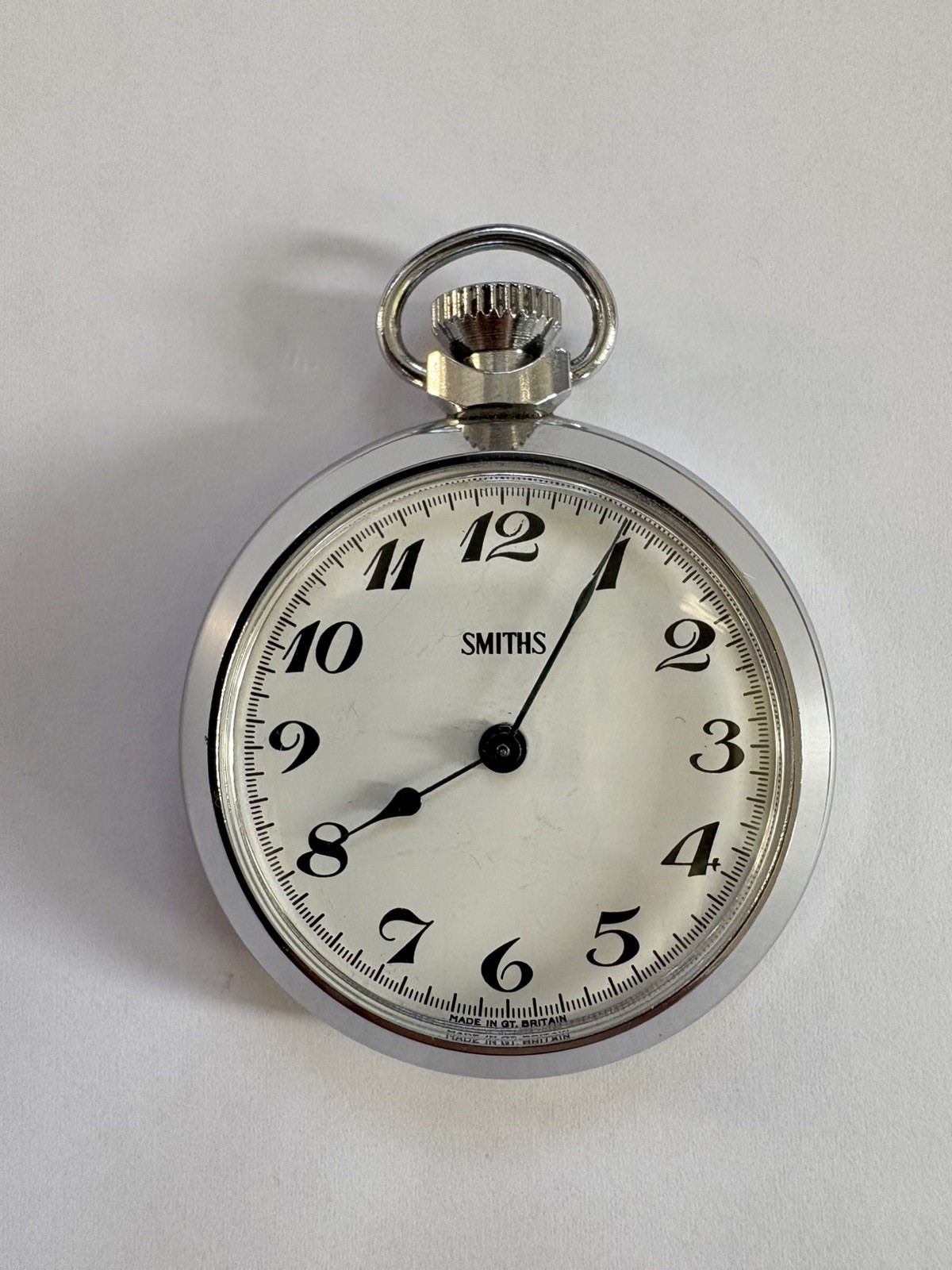 Smiths Vintage Pocket Watch Fob MADE IN GT BRITAIN. WORKING. SEE DESCRIPTION