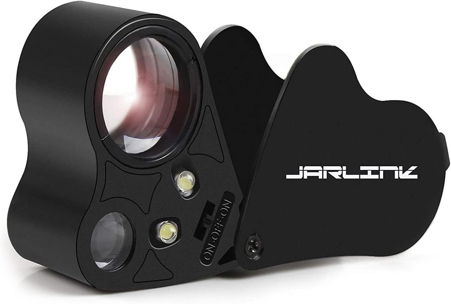 JARLINK 30X 60X Illuminated Jewelers Loupe Magnifier, Foldable Jewelry Black