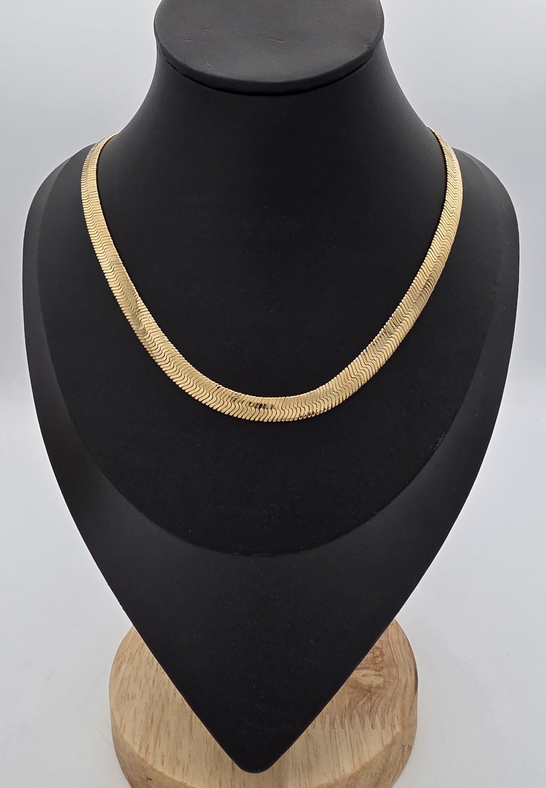 Gold Herringbone Necklace, 14k Heavy Plated Gold, 9mm Width, Unisex