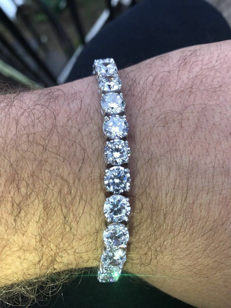 Tennis Bracelet SOLID 925 Sterling Silver MOISSANITE Passes Tester 3-7mm