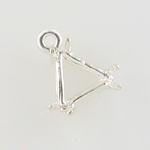 PRE-NOTCHED TRILLION FACETED DANGLE SILVER SETTING 6-14MM HANDMADE