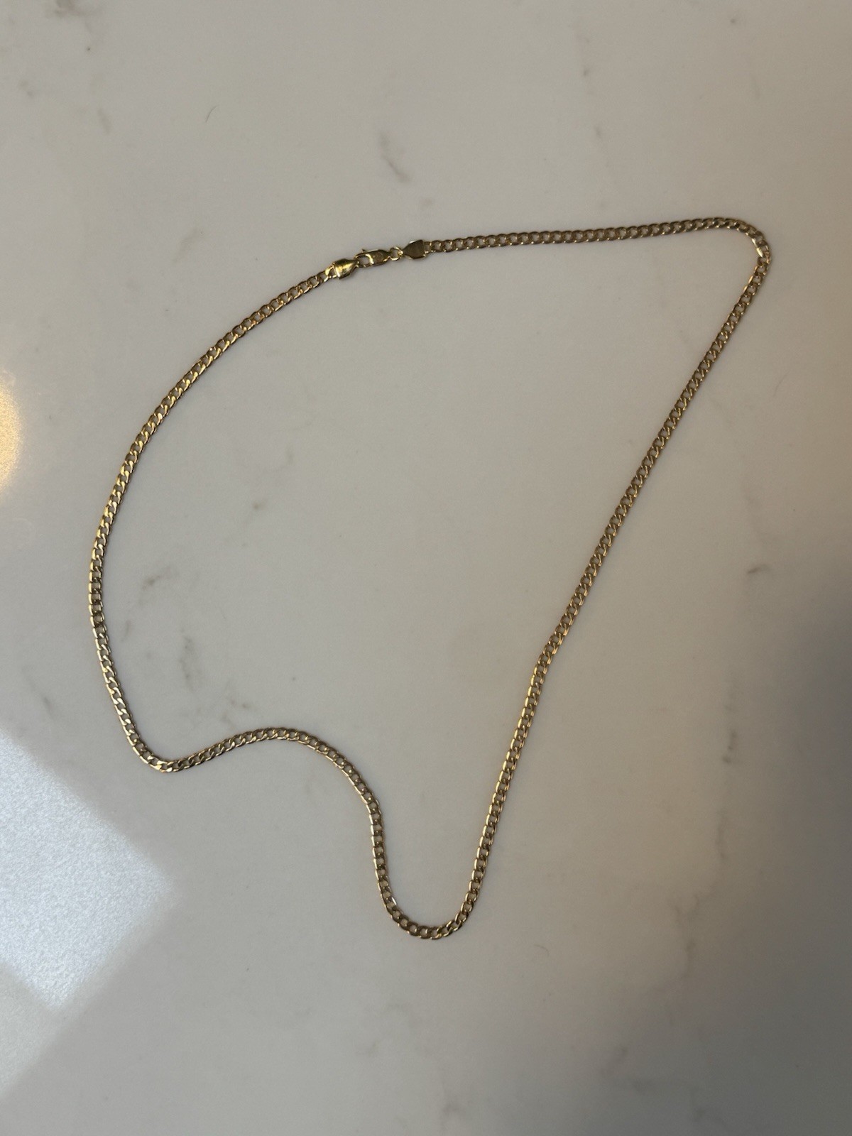 Mejuri 14K Solid Yellow Gold Flat Curb Chain Necklace 22” 3.8mm Hollow Link