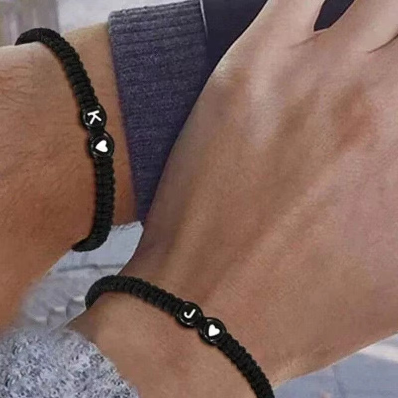 Handmade Adjustable A-Z Initial Heart Bracelet Personalized Jewelry Gift