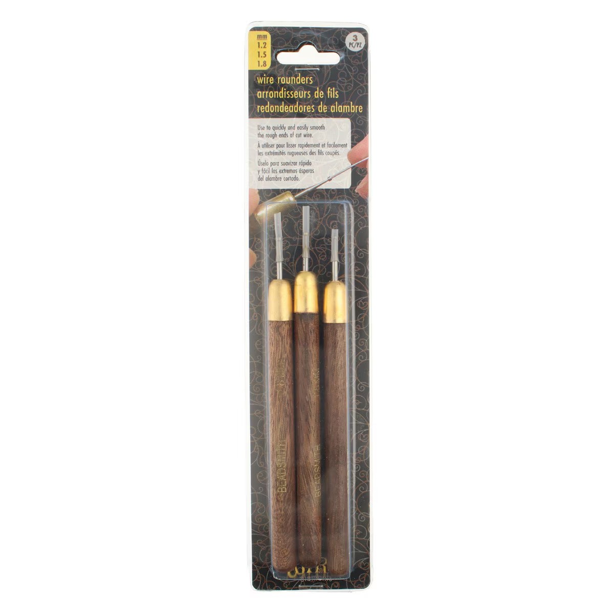 Cup Bur Set Round Your Wire Tool 3 Sizes 1.2mm 1.5mm 1.8mm Beadsmith 55261