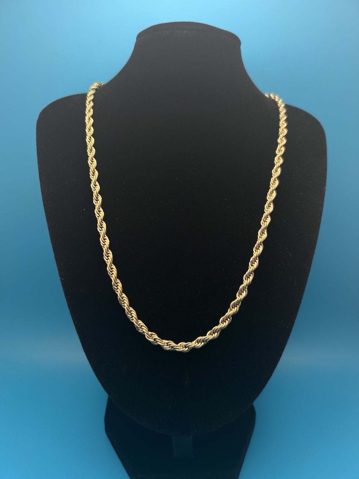 18K Gold Filled Rope Chain Necklace 4mm 24”inch Mens Women’s
