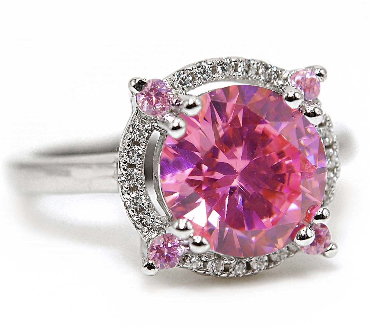 4CT Heat Treated Pink Topaz 925 Solid Sterling Silver Ring Jewelry Sz 9 QB1
