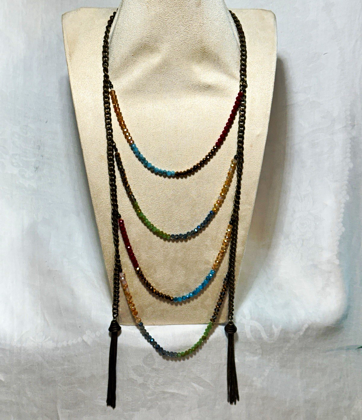Multicolor Metal Beaded Layered Necklace Ball/Bead Chain Fashion Costume