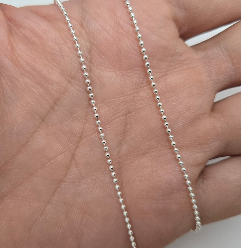 925 Sterling Silver Thin Pallini Bead Ball Chain Necklace Bracelet 1.5mm